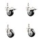 Service Caster 3 Inch 316SS Black Polyurethane 1/2 Inch Threaded Stem Caster Lock Brake SCC, 2PK SS316TSTTL20S314-PPUB-BLK-121315-2S2 - alternate 1